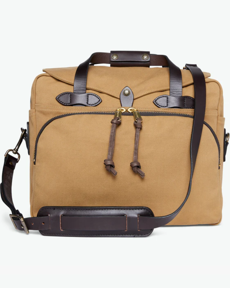 Filson Rugged Cotton Twill Padded Computer Bag, Tan (2 Colors 