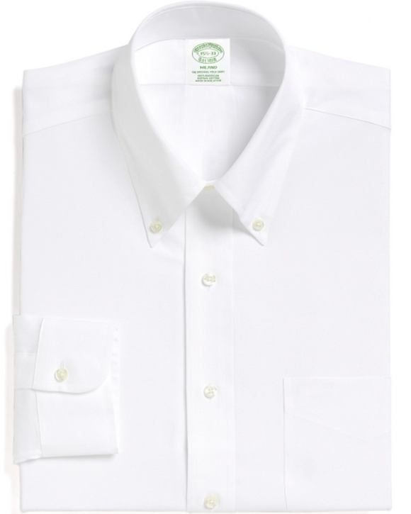 Brooks Brothers Regent Regular-Fit Dress Shirt, Button-Down Collar, White