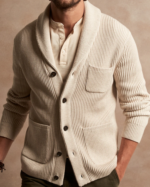 Banana Republic Supima Cotton Shawl Collar Cardigan Heather