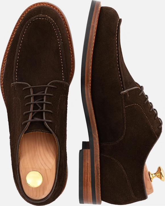 Beckett Simonon Anders Split-Toe Derbies, Brown Water-Repellent Suede, MADE TO ORDER