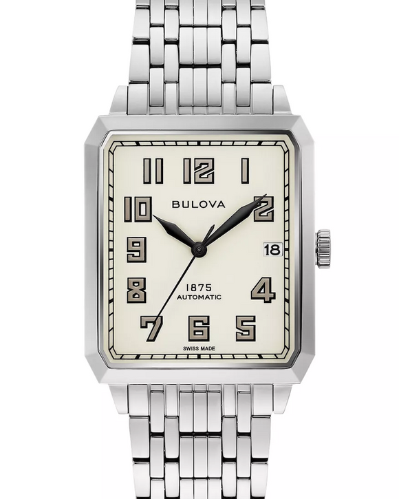 Bulova Limited Edition Joseph Bulova Breton Automatic Watch, White (32mm x 38mm)