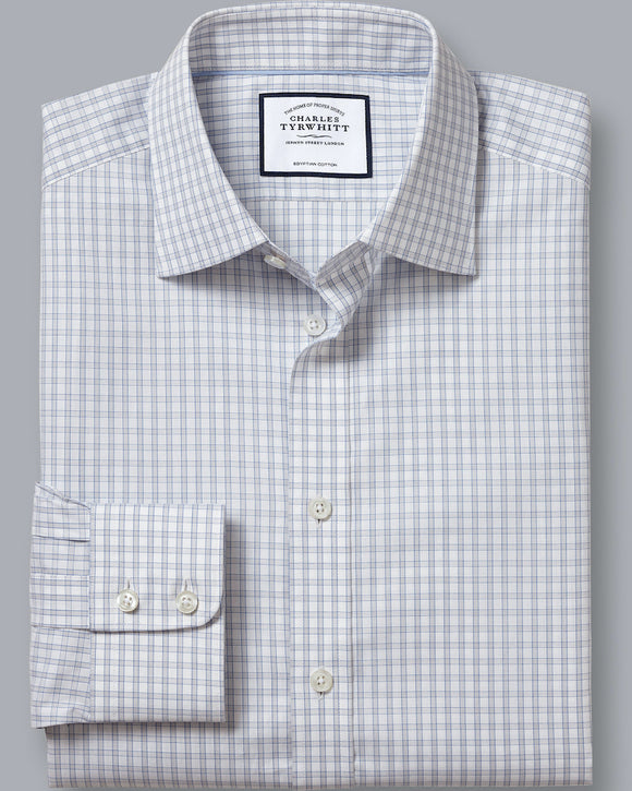 Charles Tyrwhitt Semi-Spread Collar Dress Shirt, Grey Check