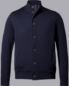 Charles Tyrwhitt Merino Funnel Neck Jacket, Navy