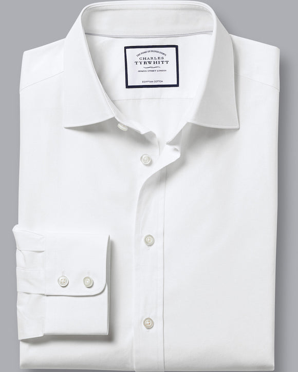Charles Tyrwhitt Semi-Spread Collar Dress Shirt, White