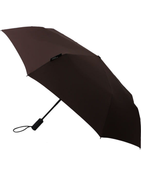 London Undercover 100% Recycled Polyester Automatic Open-Close Compact Umbrella, Dark Roast (Brown)