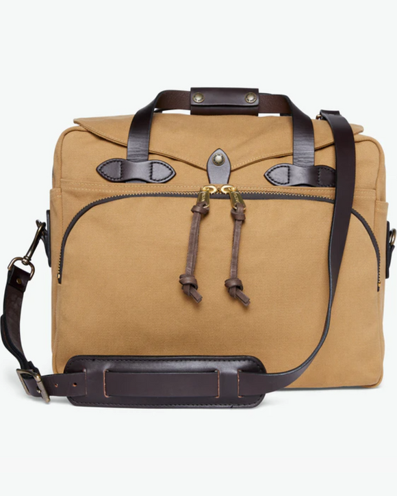 Filson Rugged Cotton Twill Padded Computer Bag, Tan (2 Colors)
