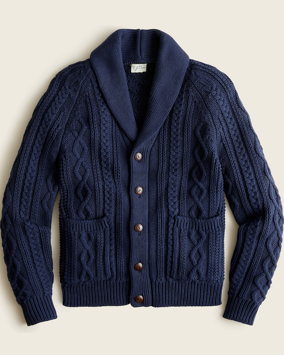 Cotton cable knit cardigan 2025 sweater
