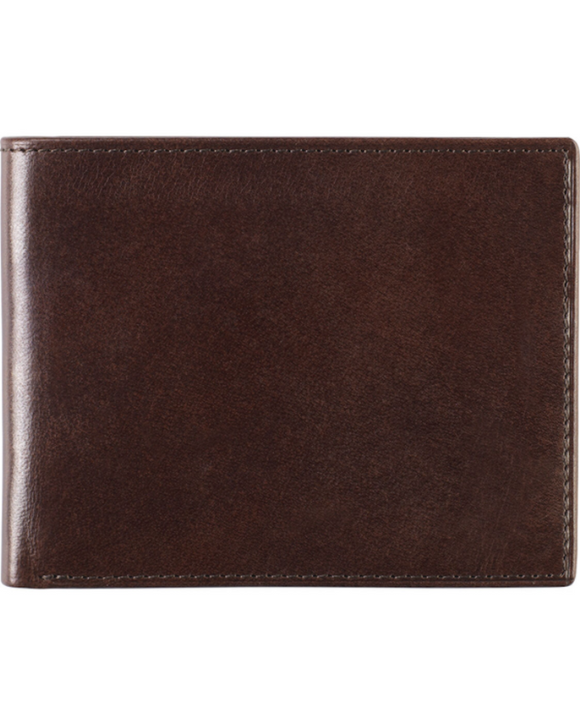 Johnston & Murphy RFID-Safe Italian Leather Slimfold Wallet, Mahogany