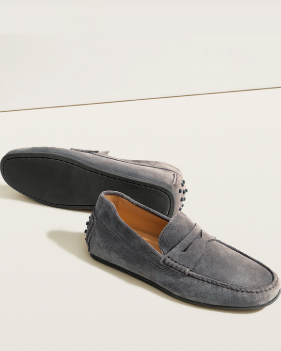 Jack Erwin Decker Suede Driving Loafer, Ash Gray (8 Colors Available)