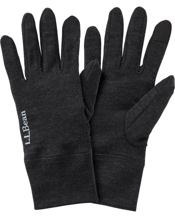 L.L. Bean Cresta Wool 250 Liner Gloves, Black