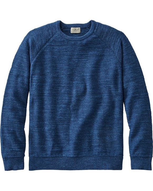 L.L. Bean Organic Cotton Crewneck Sweater, Deep Blue Heather (9 Colors)