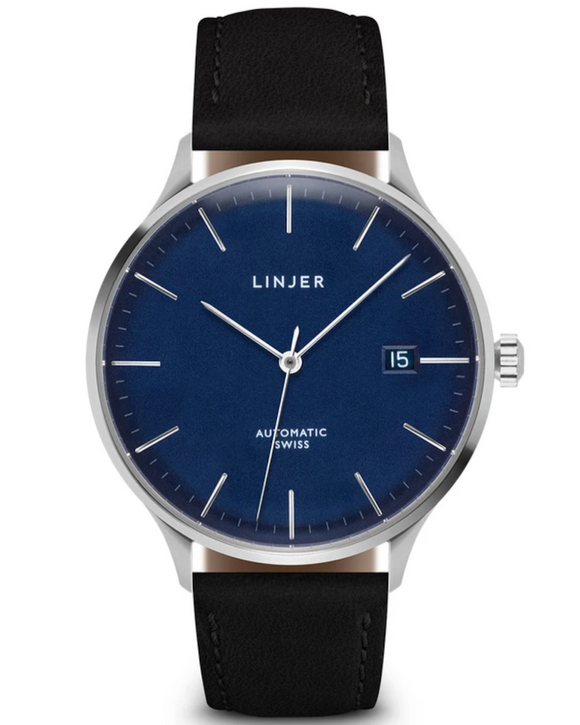 Linjer Automatic Watch, Blue Dial (38mm)