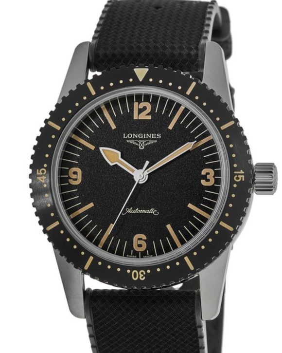 Longines Heritage Skin Diver Automatic Watch, Black Dial (42mm)