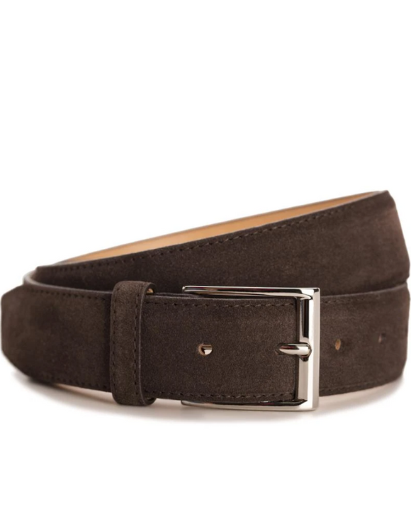 Meermin 104135 Leather Belt, Brown Suede