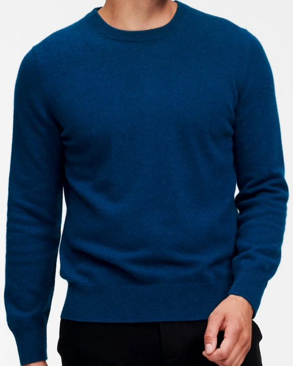 Naadam Essential Cashmere Sweater, Peacock Blue (14 Colors)