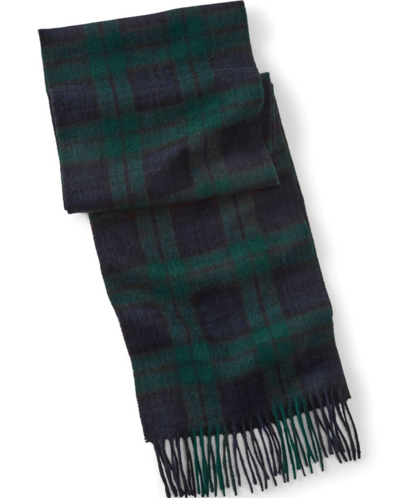Orvis Scottish Lambswool Scarf, Black Watch Plaid (Blue & Green) (5 Patterns)
