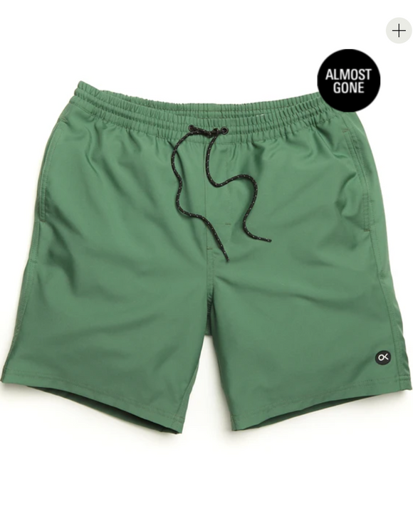 Outerknown Nomadic Volley Recycled Polyester Swim Shorts, Jade (Green)