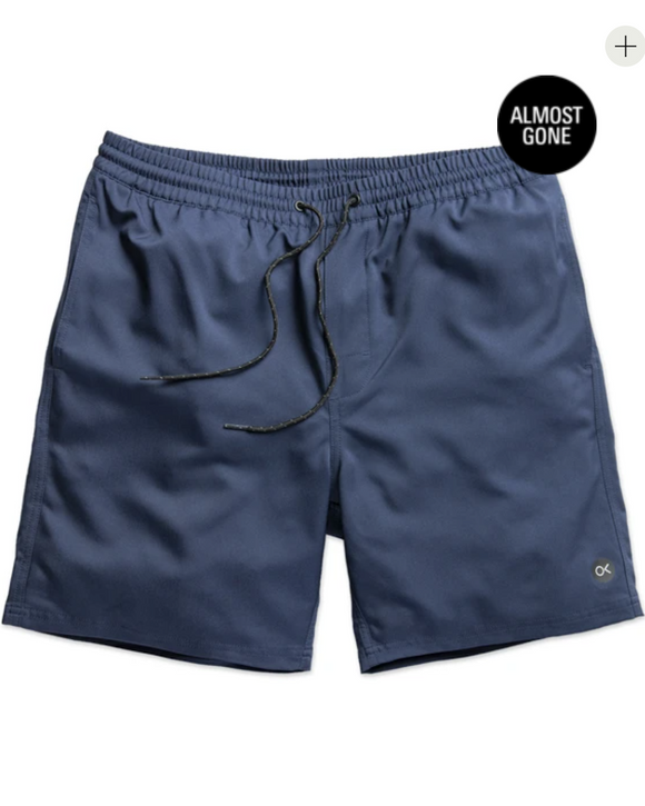 Outerknown Nomadic Volley Recycled Polyester Swim Shorts, Marine (Blue)