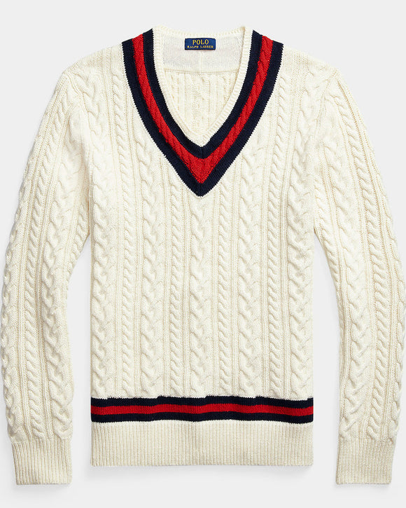 Polo Ralph Lauren Iconic Cricket Sweater, Cotton//Cashmere, Cream