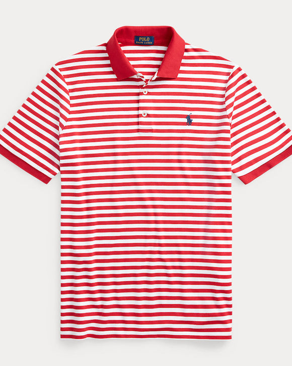 Polo Ralph Lauren Classic Fit Soft Cotton Polo Shirt, Sunrise Red / White