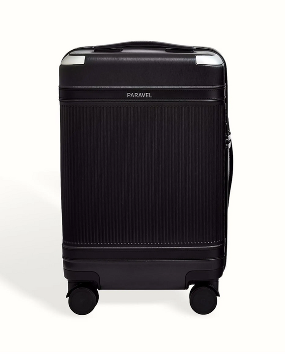 Paravel Aviator Carry-On Suitcase with Recycled Plastics Inside & Out, Derby Black (5 Colors Available)