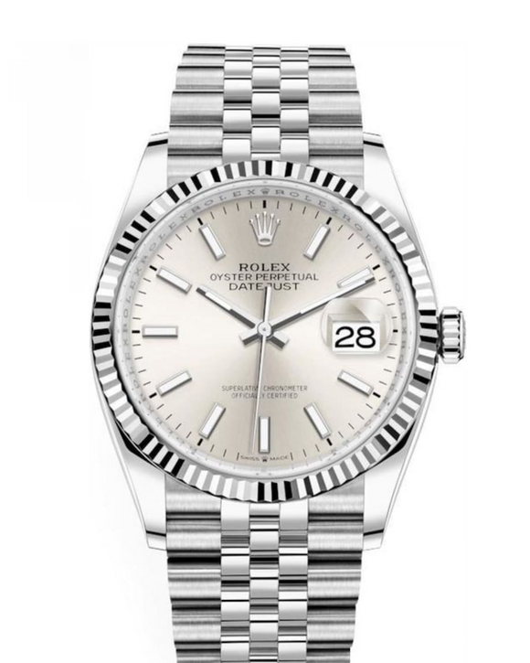 Rolex Datejust Automatic Watch, Silver Dial M126234-0013(36mm)