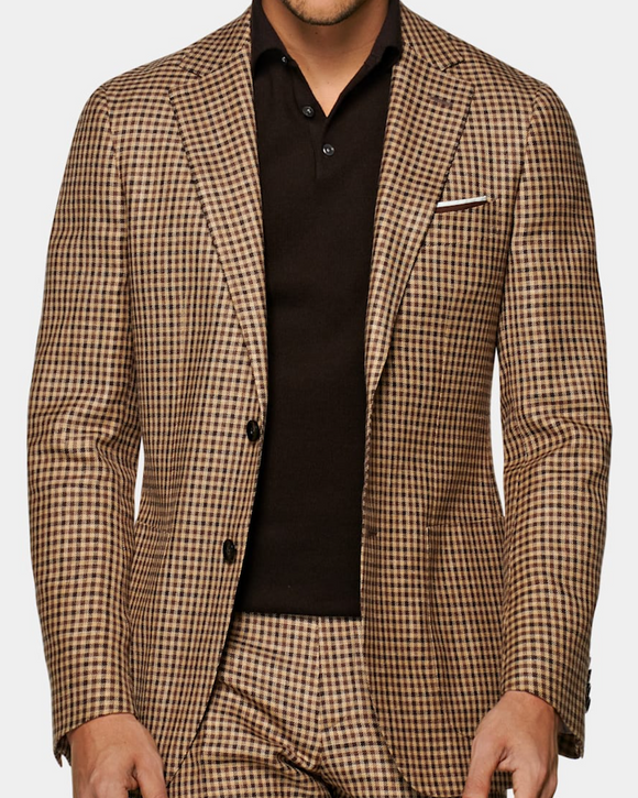Suitsupply Havana Suit, Fair Wear & Carbon Neutral, Brown Check