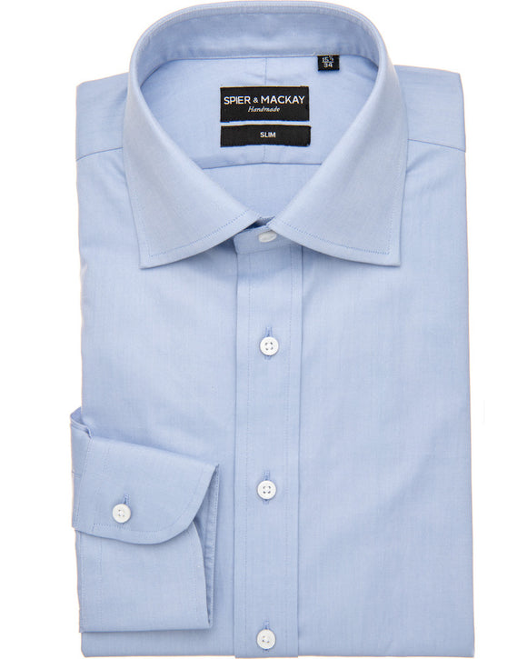 Spier & Mackay Dress Shirt, Medium Blue Fine Twill