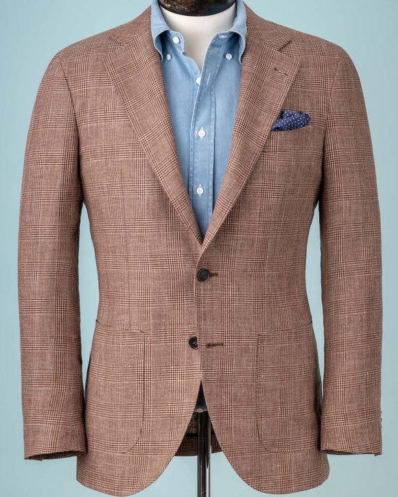 Spier & Mackay Linen/Wool Prince of Wales Check Sport Coat, Brown