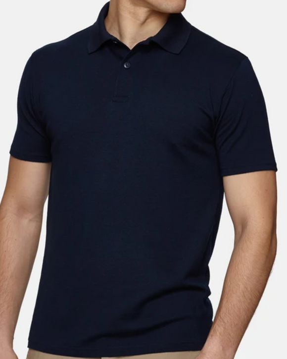 Wool&Prince Merino Wool Polo Shirt, Navy