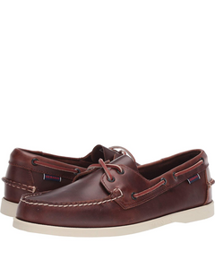 Sebago Dockside Portland Waxed Leather Boat Shoes, Brown