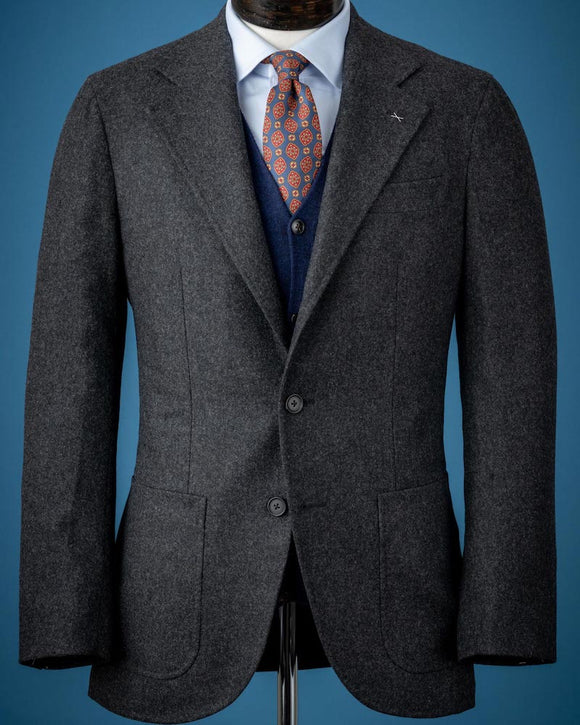 Spier & Mackay Neapolitan Cut Suit, Charcoal Flannel