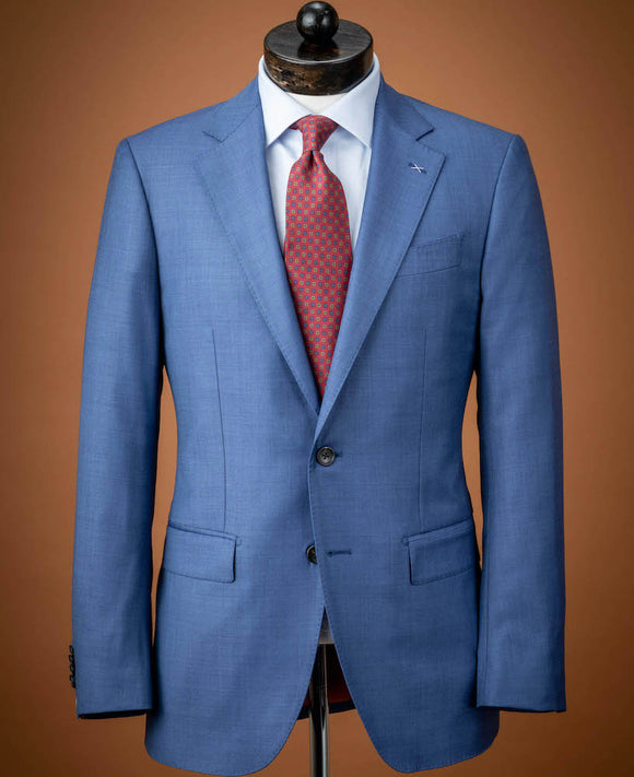 Spier & Mackay Medium Blue Sharkskin Suit