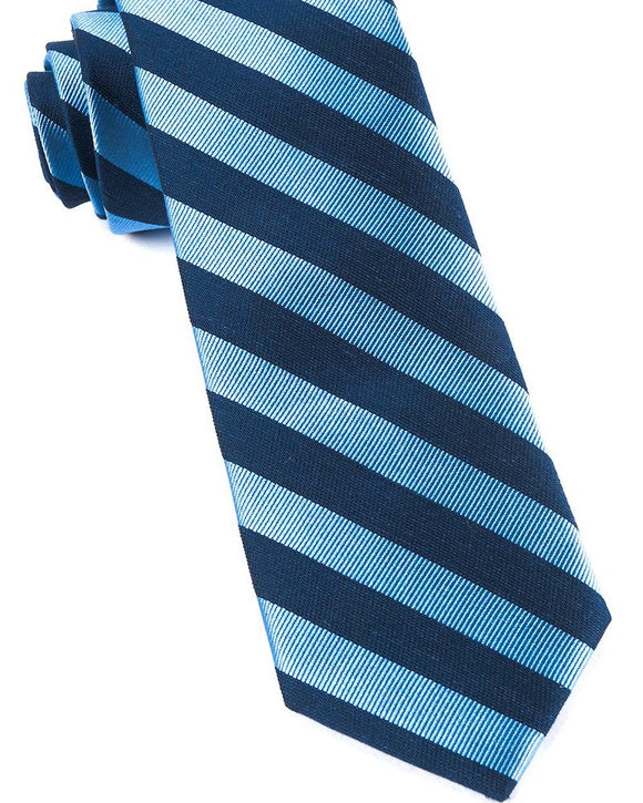 The Tie Bar Lumber Stripe Tie, Light Blue & Navy Blue