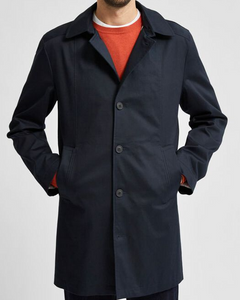 Thread Organic Cotton Classic Stretch Car Coat, Navy