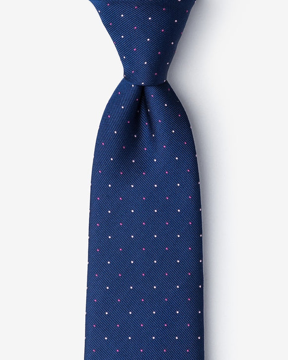 Ties.com Gough Mini Dots Tie, Navy Blue