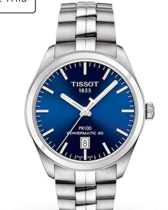 Tissot PR 100 Automatic Watch, Blue (39mm)