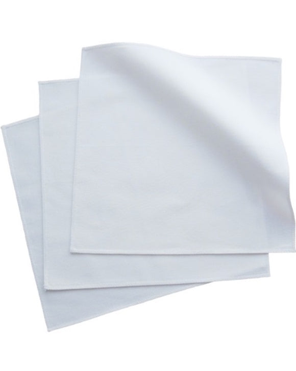 Organic Handkerchiefs Large White Organic Cotton Pocket Squares (Set of 3)