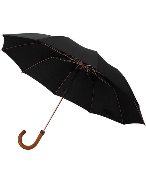 London Undercover 100% Recycled Polyester Telescopic Umbrella, Black