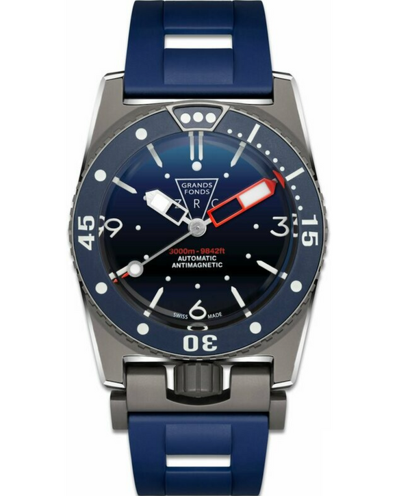 ZRC Genève SA Grands Fonds 3000 Titanium Sand Dive Watch, Blue GF50618 (42mm)