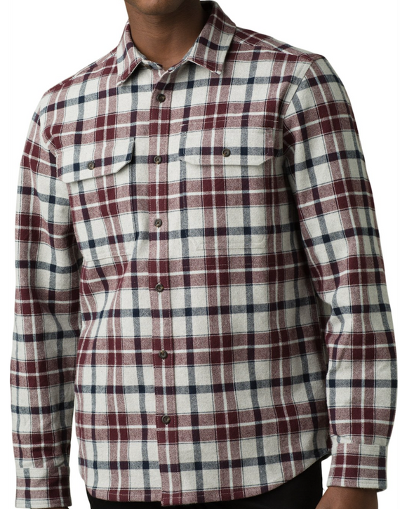 prAna Wedgemont Organic Cotton Flannel Shirt, Light Grey Heather